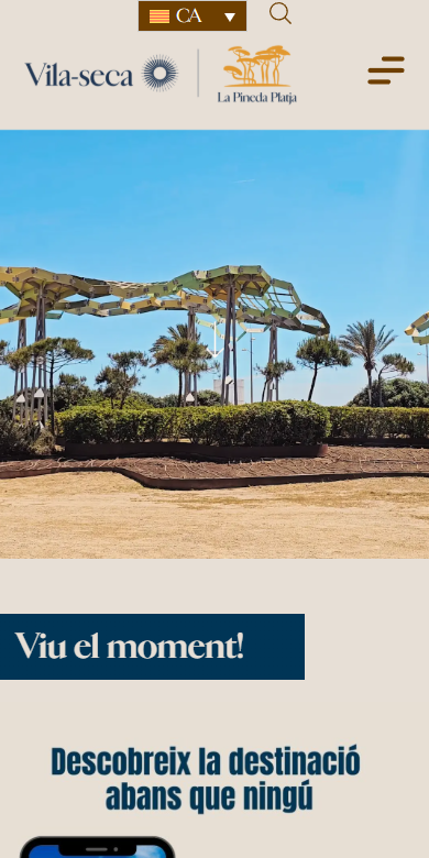 Web de La Pineda Platja, proyecto de Solpronet · móvil