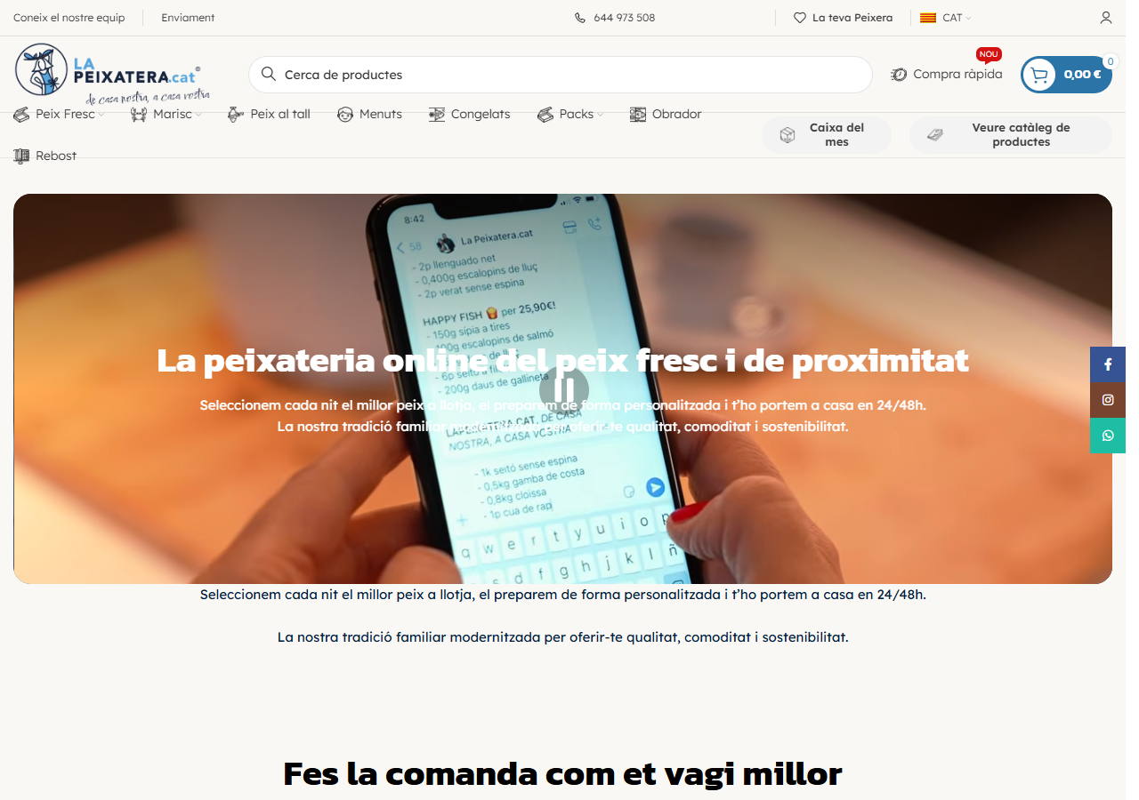 Proyecto Solpronet: peixetera, vista desktop